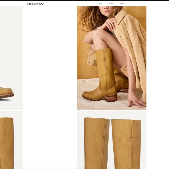 FRYE and Co. Campus Style PU leather 14L Banana Boots 9 - Picture 7 of 10